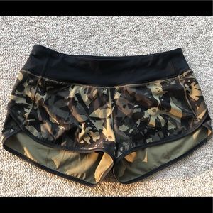 Camo Lululemon Speed Up Shorts